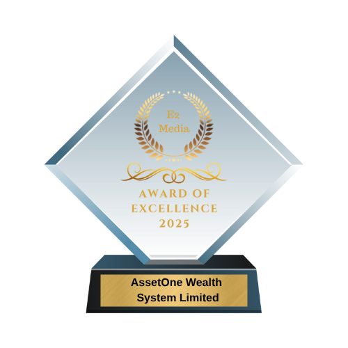 AssetOne E2 Media Award of Excellence 2025 Blue Modern Glass Award Logo.png (Digital Plague)