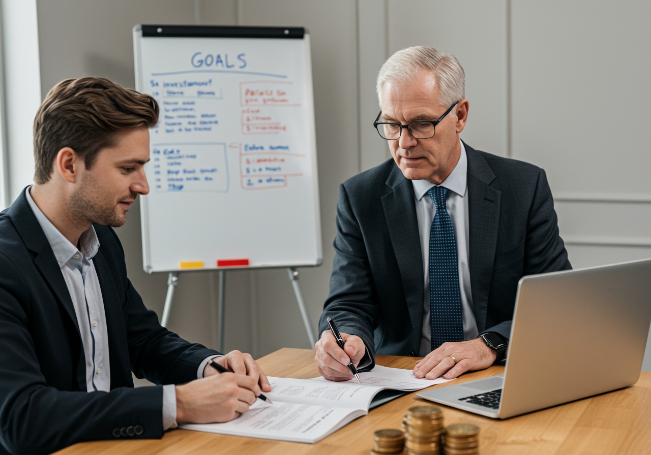 A property mentor teaching an investor how to make a six-figure passive income.